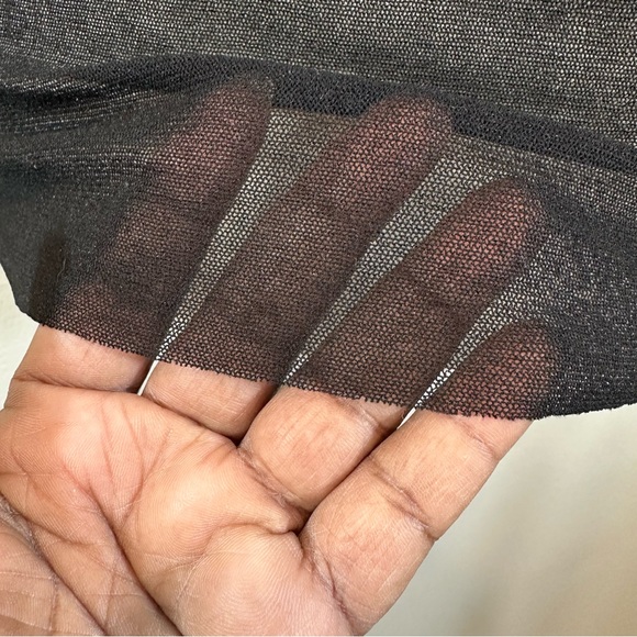 Vintage Jean Paul Gaultier Mesh Turtleneck Top BLACK Alpaca Sweater Sleeve, XL - Picture 3 of 16